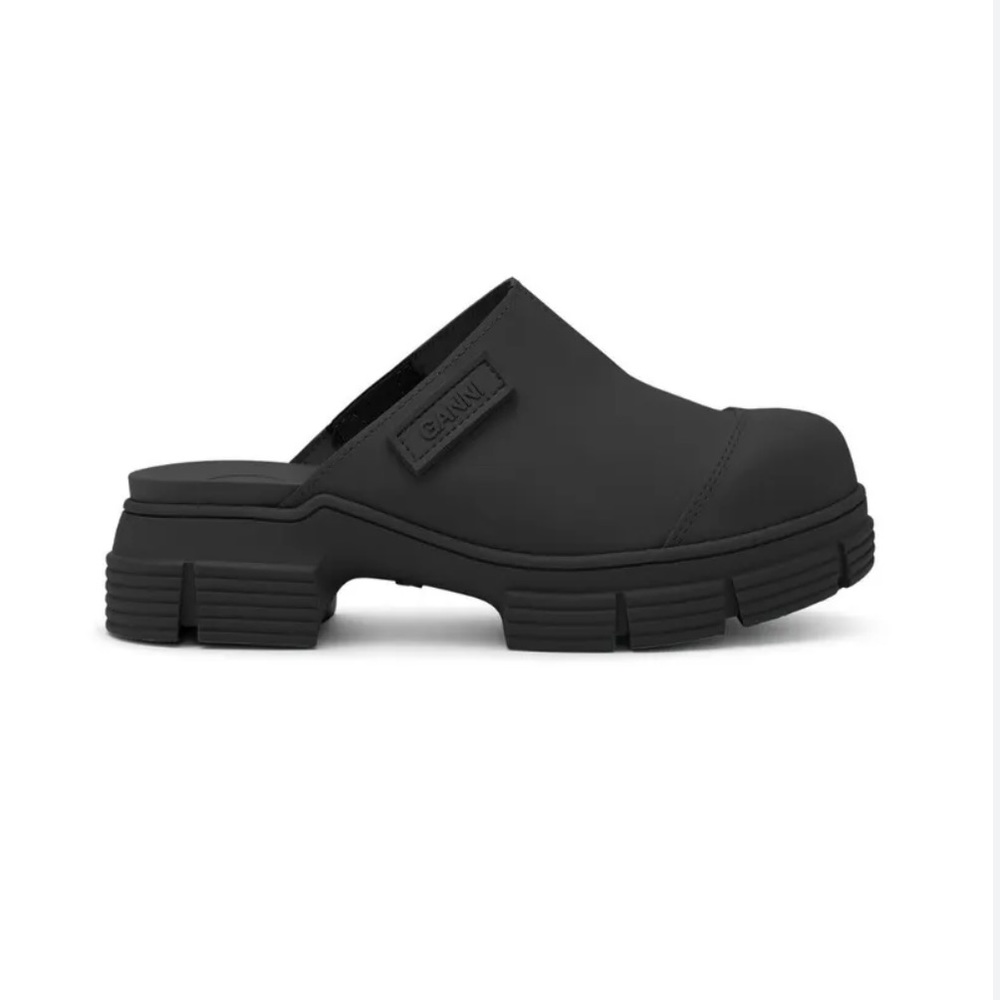 GANNI rubber black mules